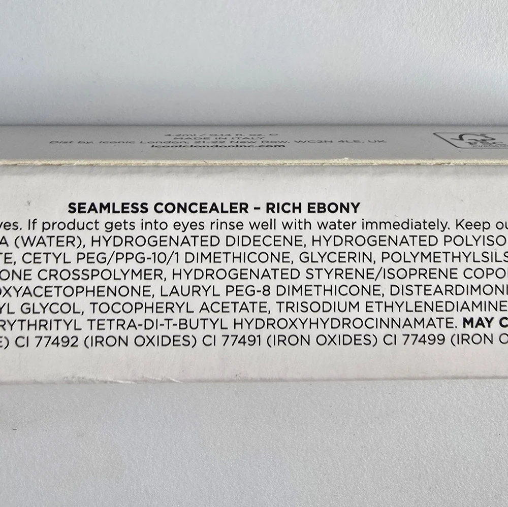 Iconic London Seamless Concealer Rich Ebony 4.2 ml 0.14 oz NIB